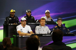 Press conference: Felipe Nasr, Sauber, Sergio Perez, Sahara Force India F1, Esteban Gutierrez, Haas F1 Team, Jenson Button, McLaren, Nico Rosberg, Mercedes AMG F1 Team and Daniil Kvyat, Red Bull Racing