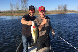 Furniture Row Racing driver Martin Truex, Jr. and Bass Pro Shops founder/CEO Johnny Morris on a recent fishing trip