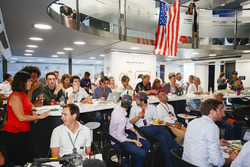 The McLaren team lay on an American celebration to celebrate the efforts of their driver Fernando Alonso in the Indy 500