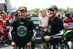 Race winner Jonathan Rea, Kawasaki Racing, second place Tom Sykes, Kawasaki Racing