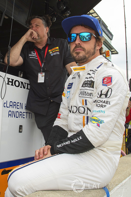 Team owner Michael Andretti with driver Fernando Alonso, Andretti Autosport Honda