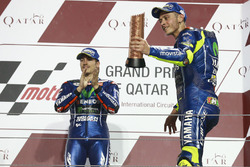 Podium: race winner Maverick Viñales, Yamaha Factory Racing, third place Valentino Rossi, Yamaha Fac