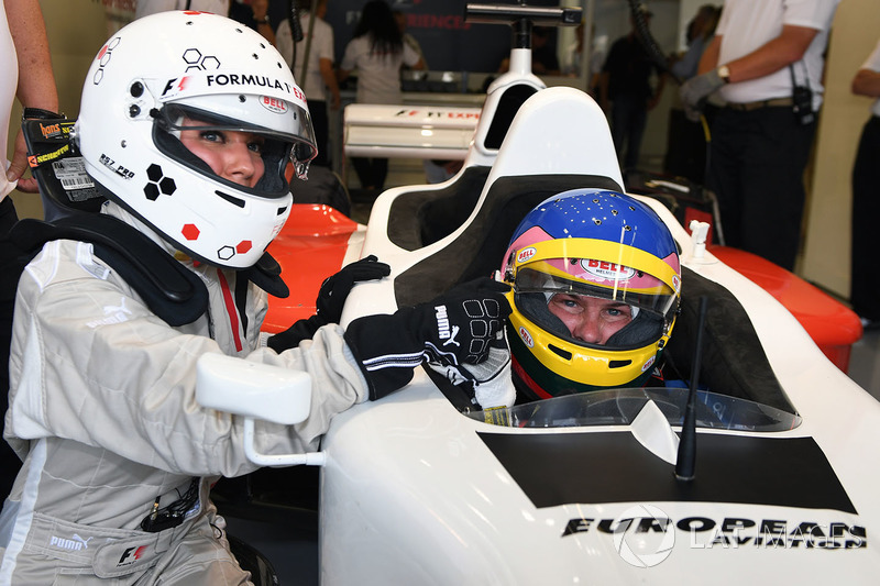 Jacques Villeneuve, F1 Experiences 2-Seater Driver and Federica Masolin, Sky Italia Presenter