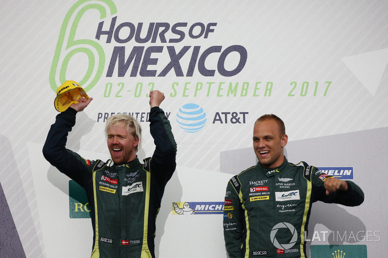 Podium GTE Pro: Winner #95 Aston Martin Racing Aston Martin Vantage: Nicki Thiim, Marco Sorensen