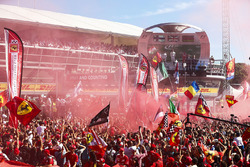 Race winner Lewis Hamilton, Mercedes AMG F1, Second place Third place Valtteri Bottas, Mercedes AMG F1 Sebastian Vettel, Ferrari, on the podium