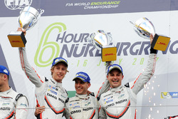 LMP1 Podium: race winners Timo Bernhard, Earl Bamber, Brendon Hartley, Porsche Team