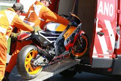 Marquez's crashed Honda
