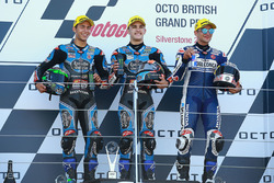 Podium: race winner Aron Canet, Estrella Galicia 0,0, second place Enea Bastianini, Estrella Galicia