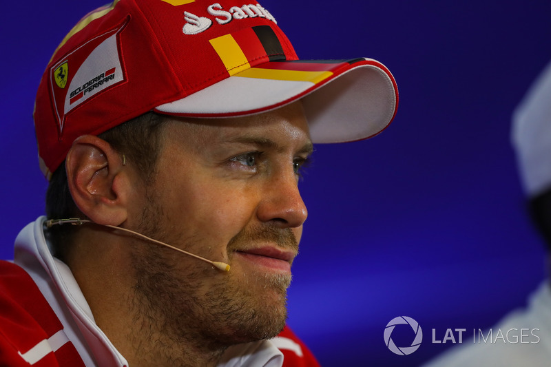 Sebastian Vettel, Ferrari in the Press Conference