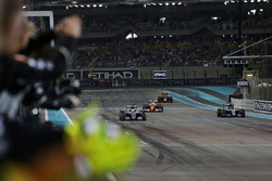 Race winner Lewis Hamilton, Mercedes AMG F1 W07 Hybrid crosses the finish line at the end of the rac