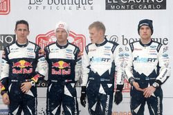 Podium: race winners Sébastien Ogier, Julien Ingrassia, M-Sport, third place Ott Tänak, Martin Järveoja, M-Sport