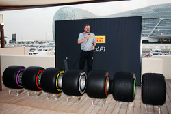 Paul Hembery, Pirelli Motorsport Director with the 2017 Pirelli F1 tyres
