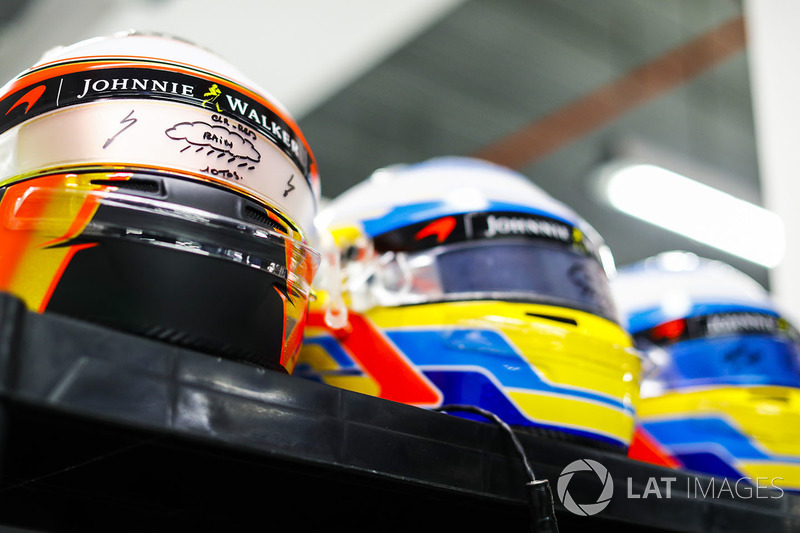 Casco de Stoffel Vandoorne, McLaren, Fernando Alonso, McLaren