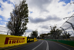 Track detail, including Pirelli signage
