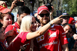 Sebastian Vettel, Ferrari with fans