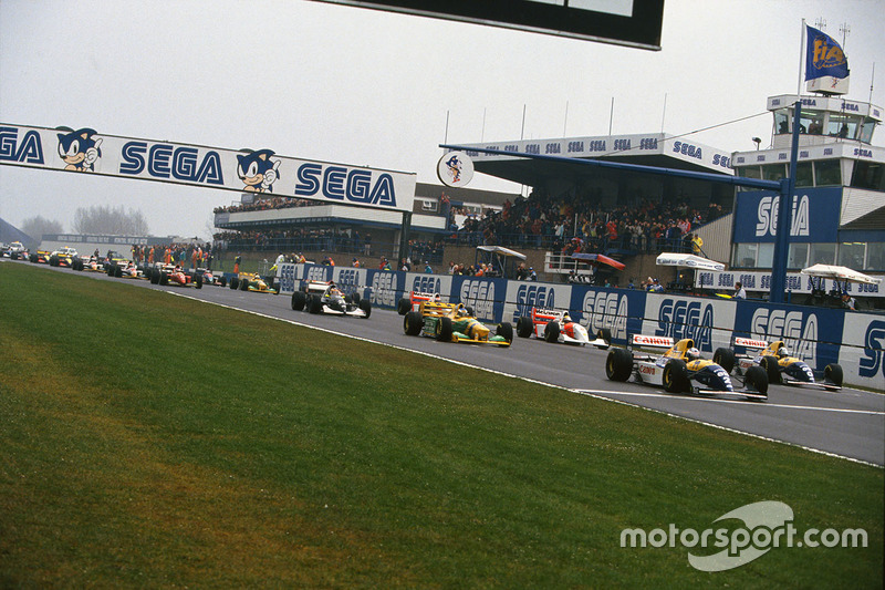 Arrancada: Alain Prost, Damon Hill, Michael Schumacher y Ayrton Senna.