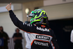 Nico Hulkenberg, Sahara Force India F1 dans le parc fermé