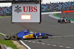 Marcus Ericsson, Sauber C35, accidenté durant les EL3