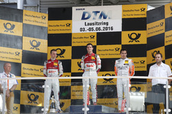 Podium: second place Jamie Green, Audi Sport Team Rosberg, Audi RS 5 DTM; Winner Miguel Molina, Audi