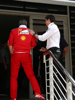 Toto Wolff, Mercedes GP Executive Director and Maurizio Arrivabene, Ferrari Team Principal