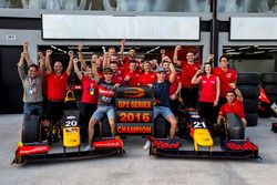 Antonio Giovinazzi, PREMA Racing and Pierre Gasly, PREMA Racing celebrate winning the GP2 Series 201