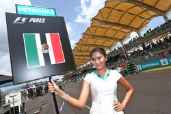 Grid girl for Sergio Perez, Sahara Force India F1