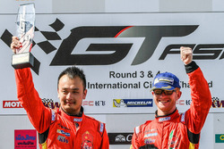 Podium: winners #37 BBT Ferrari 488 GT3: Davide Rizzo, Anthony Liu