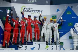 LMGTE Pro podium: winners, Davide Rigon, Sam Bird, AF Corse, Gianmaria Bruni, James Calado, second place, Marco Sorensen, Darren Turner, Nicki Thiim, third place