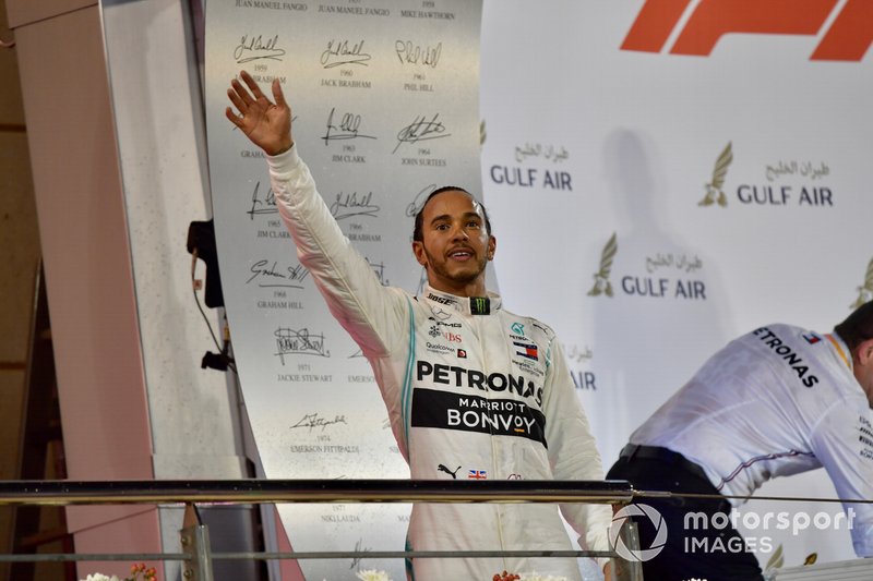 Lewis Hamilton, Mercedes AMG F1, 1st position, on the podium