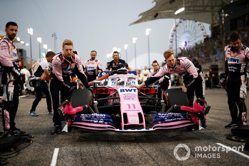 Серхио Перес, Racing Point RP19, на стартовой решетке