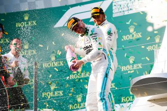 Podyum: 2. Lewis Hamilton, Mercedes AMG F1, yarış galibi Valtteri Bottas, Mercedes AMG F1, 3. Max Verstappen, Red Bull Racing