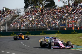 Lance Stroll, Racing Point RP19, Carlos Sainz Jr., McLaren MCL34