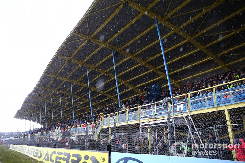 Grandstand, snow