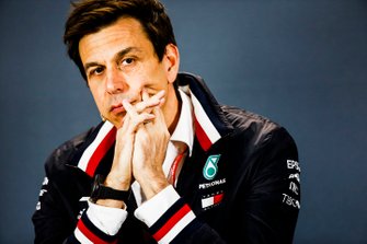 Toto Wolff, directeur exécutif, Mercedes AMG, lors de la conférence de presse