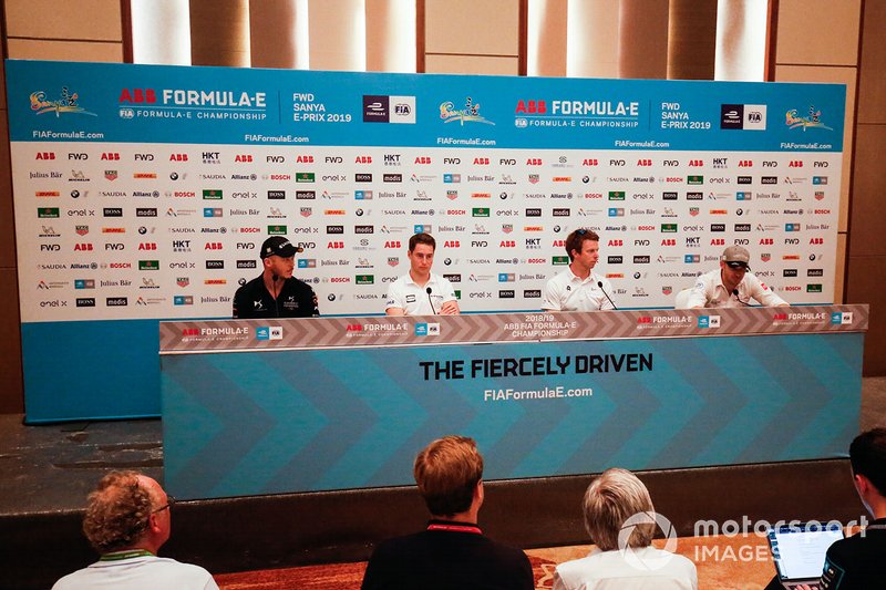 Andre Lotterer, DS TECHEETAH, Stoffel Vandoorne, HWA Racelab, Oliver Turvey, NIO Formula E Team, Edoardo Mortara, Venturi Formula E, in conferenza stampa