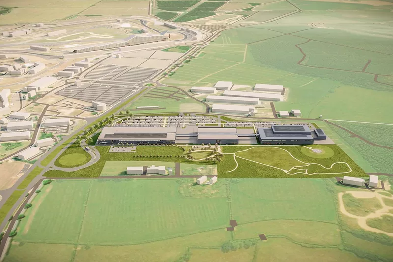 Render de la fábrica de Aston Martin en Silverstone