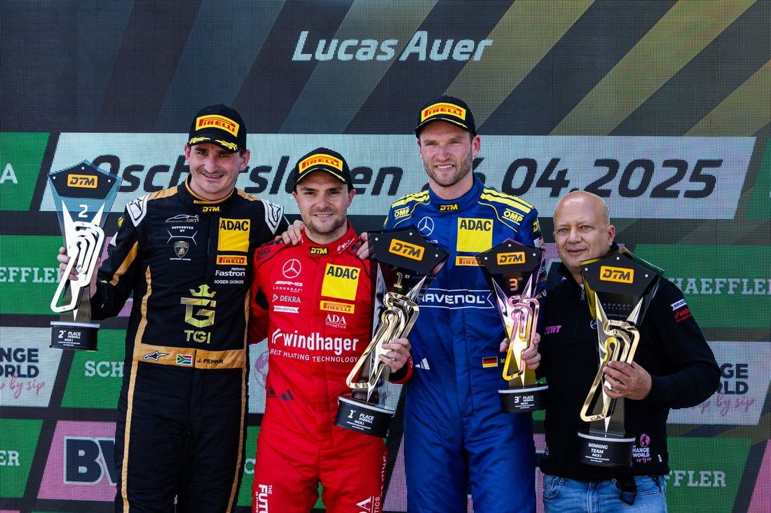 Podium: Zwycięzca wyścigu Lucas Auer, Mercedes-AMG Team Landgraf, drugie miejsce Jordan Pepper, Grasser Racing Team, trzecie miejsce Maro Engel, Mercedes-AMG Team WINWARD, Klaus Landgraf, Mercedes-AMG Team Landgraf.