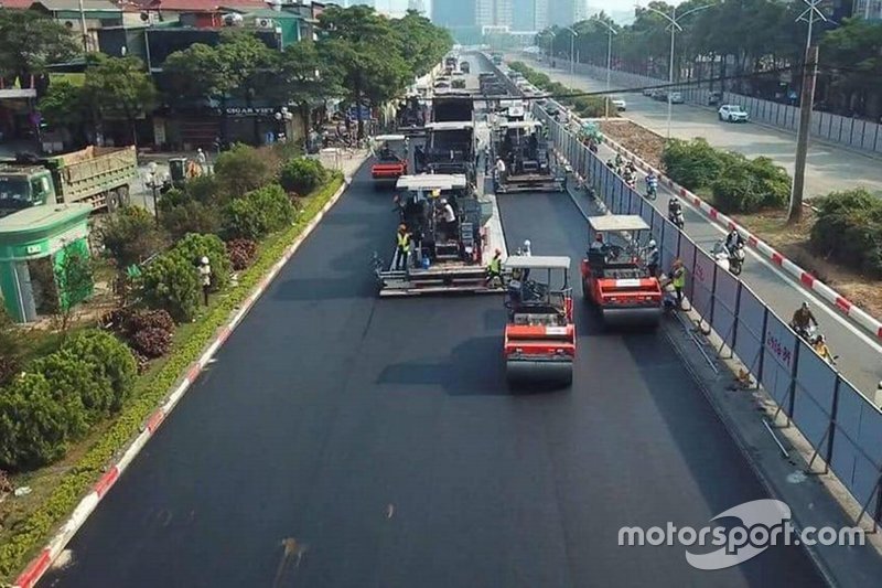 Bauarbeiten am Stadtkurs in Hanoi