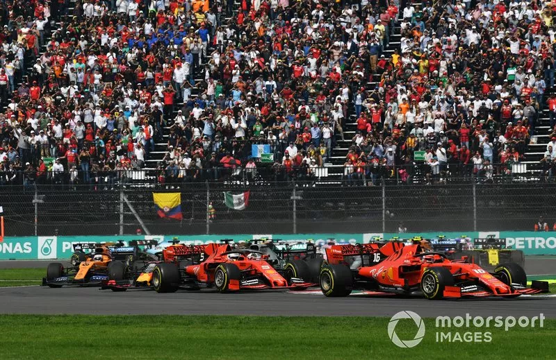 Charles Leclerc, Ferrari SF90, Sebastian Vettel, Ferrari SF90, Alexander Albon, Red Bull RB15, Lewis Hamilton, Mercedes AMG F1 W10, Max Verstappen, Red Bull Racing RB15