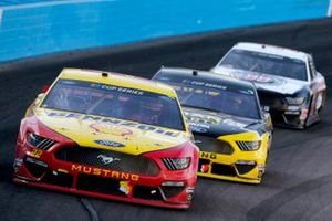Joey Logano, Team Penske, Ford Mustang Shell Pennzoil Brad Keselowski, Team Penske, Ford Mustang Alliance Parts Kevin Harvick, Stewart-Haas Racing, Ford Mustang Jimmy John's Freaky Fast Rewards