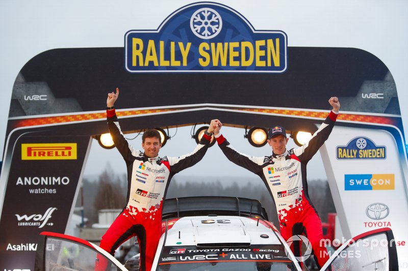 Il vincitore Elfyn Evans, Scott Martin, Toyota Gazoo Racing WRT Toyota Yaris WRC