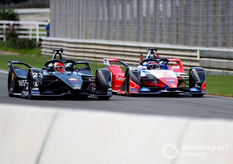 Sébastien Buemi, Nissan e.Dams, Nissan IMO2 alongside Jérôme d'Ambrosio, Mahindra Racing, M6Electro