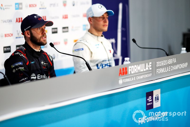 Sam Bird, Virgin Racing, Audi e-tron FE06, Stoffel Vandoorne, Mercedes Benz EQ, EQ Silver Arrow 01, in the press conference