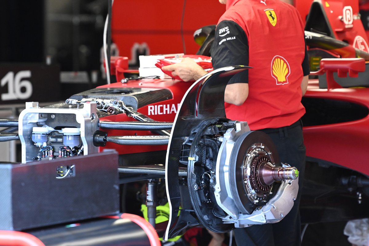 Detalle del tambor de freno del Ferrari F1-75