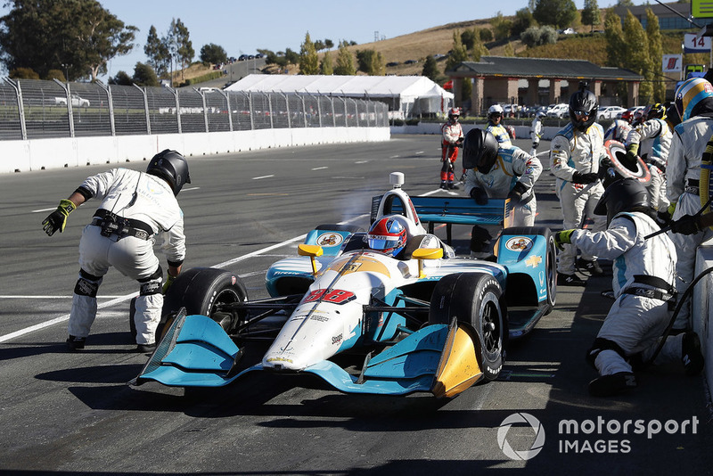 Colton Herta, Harding Racing Chevrolet, pit stop