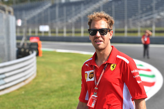 Sebastian Vettel, Ferrari walks the track