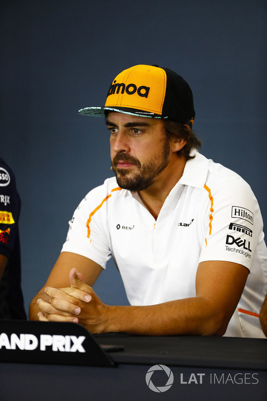 Fernando Alonso, McLaren, in the Thursday press conference