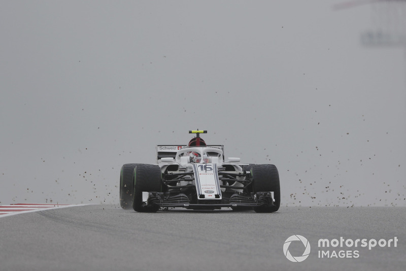 Charles Leclerc, Alfa Romeo Sauber C37 bring gravel back on to the track