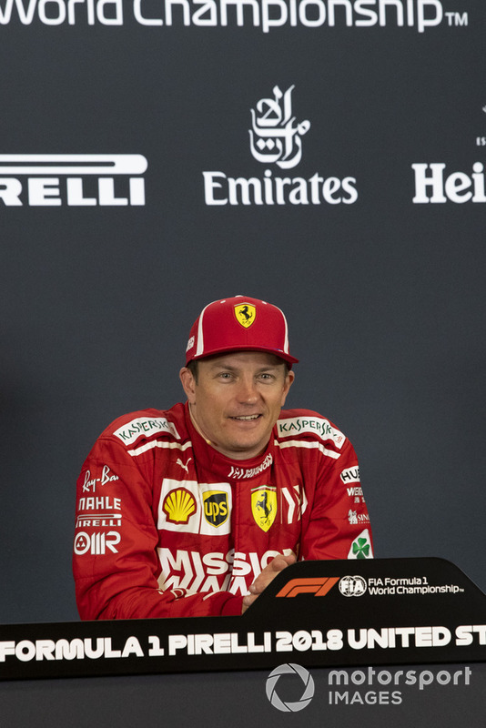 Yarış galibi Kimi Raikkonen, Ferrari, basın toplantısı