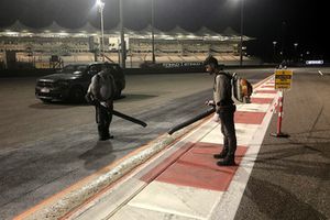 Work performed on the kerbs at night after Friday practice 2